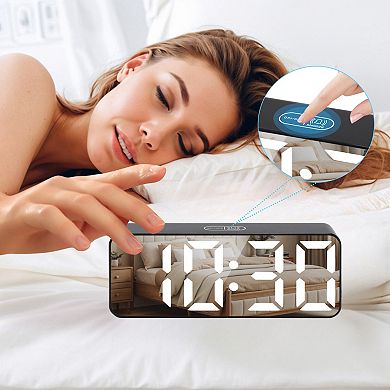 Digital Alarm Clock - Adjustable Brightness, Battery Backup, 12/24H Format 5.5"L x 1.2"W x 2.2"