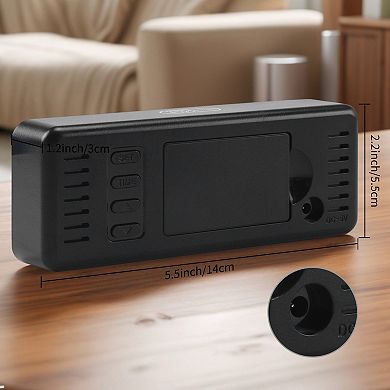 Digital Alarm Clock - Adjustable Brightness, Battery Backup, 12/24H Format 5.5"L x 1.2"W x 2.2"