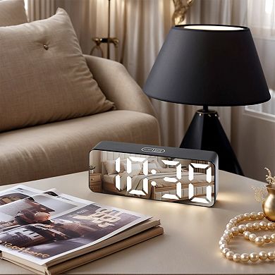 Digital Alarm Clock - Adjustable Brightness, Battery Backup, 12/24H Format 5.5"L x 1.2"W x 2.2"