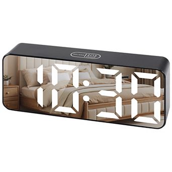 Digital Alarm Clock - Adjustable Brightness, Battery Backup, 12/24H Format 5.5"L x 1.2"W x 2.2"