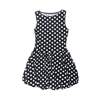 Polka Dots Bubble Dress for Women's Summer Sleeveless Crew Neck Mini Dress Trendy