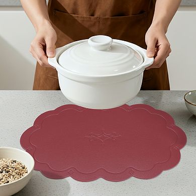 Set of 6 Leather Placemats for Kitchen Dining Table Decor Waterproof Table Placemats 17.7*11.8inch