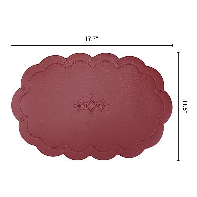 Set of 6 Leather Placemats for Kitchen Dining Table Decor Waterproof Table Placemats 17.7*11.8inch
