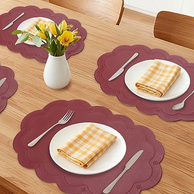 Set of 6 Leather Placemats for Kitchen Dining Table Decor Waterproof Table Placemats 17.7*11.8inch