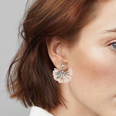 Simply Vera Vera Wang Simulated Stone Flower Front Back Earrings