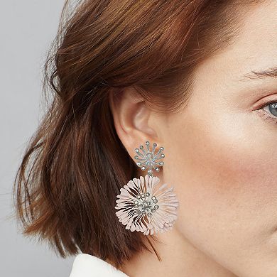 Simply Vera Vera Wang Flower Rhinestone Double Drop Earrings