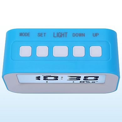 Electric Alarm Clock with Temperature Display, Battery Powered, Dual Alarms 4.3"x1.8"x2.4"