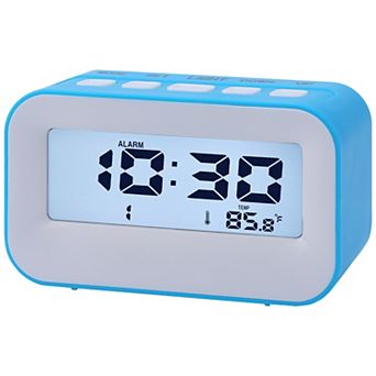 Electric Alarm Clock with Temperature Display, Battery Powered, Dual Alarms 4.3"x1.8"x2.4"