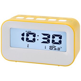 Electric Alarm Clock with Temperature Display, Battery Powered, Dual Alarms 4.3"x1.8"x2.4"