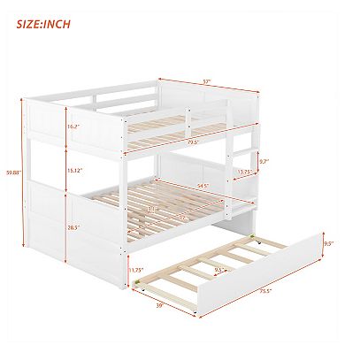 Whisen Full Over Full Bunk Bed with Twin Size Trundle