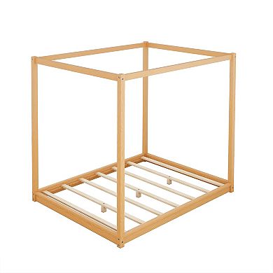 Whisen Canopy Platform Bed with Support Legs