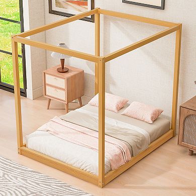 Whisen Canopy Platform Bed with Support Legs