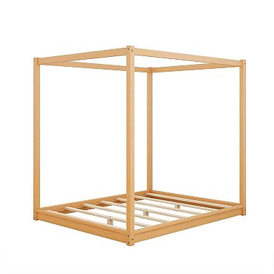 Whisen Canopy Platform Bed with Support Legs