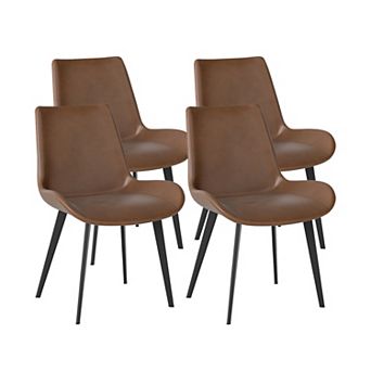 Modern Faux Leather Dining Chairs Set of 4