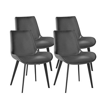 Modern Faux Leather Dining Chairs Set of 4