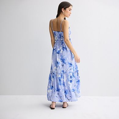 Juniors' Mary & Mo Tie Waist Maxi Dress