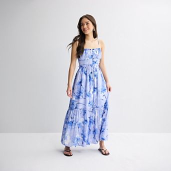 Juniors' Mary & Mo Tie Waist Maxi Dress