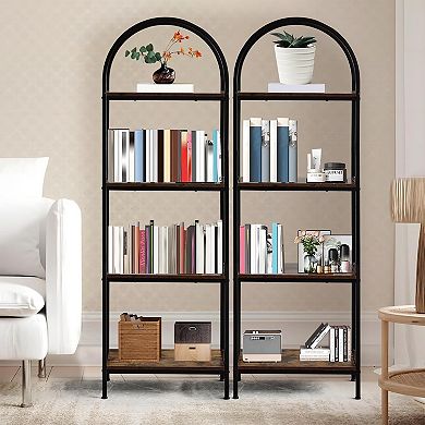 Arched Bookshelf,Arched Display Racks,Tall Standing Bookshelves With Metal Frame,Modern Open