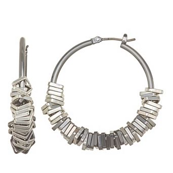 Simply Vera Vera Wang Black Tone Click-It Ombre Hoop Earrings