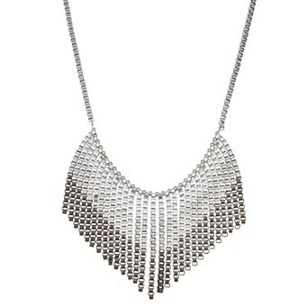 Simply Vera Vera Wang Black Tone Ombre Fringe Frontal Necklace