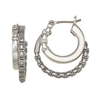 Simply Vera Vera Wang Black Tone 2 Row Ombre Hoop Earrings