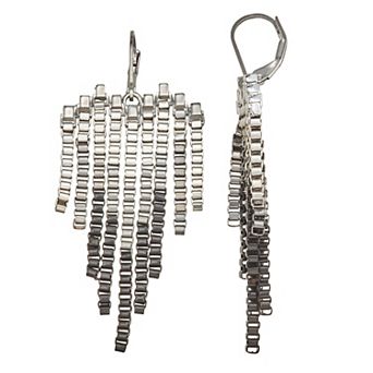 Simply Vera Vera Wang Black Tone Leverback Heart Ombre Chandelier Earrings