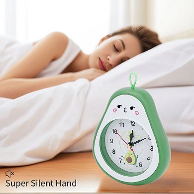 Mechanical Alarm Clock Colorful Cartoon Design, Gentle Alarm, Fruit Appearance 4.5"x2.2"x5.3"