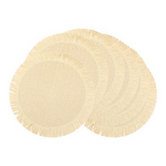 Rustic Placemats Set of 6 Woven Placemats for Dining Table Decor Round Kitchen Table Mat 15inch