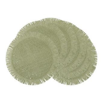 Rustic Placemats Set of 6 Woven Placemats for Dining Table Decor Round Kitchen Table Mat 15inch