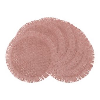 Rustic Placemats Set of 6 Woven Placemats for Dining Table Decor Round Kitchen Table Mat 15inch