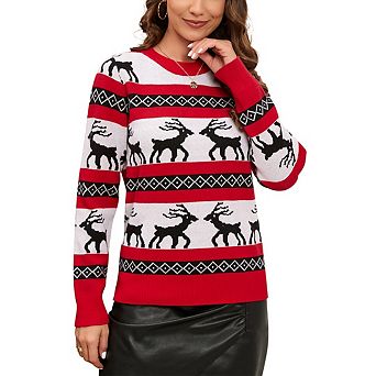 Women's Ugly Christmas Knit Pullover Holiday Vacation Long Sleeve Sweaters