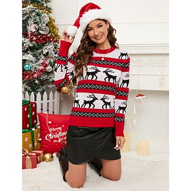 Women's Ugly Christmas Knit Pullover Holiday Vacation Long Sleeve Sweaters