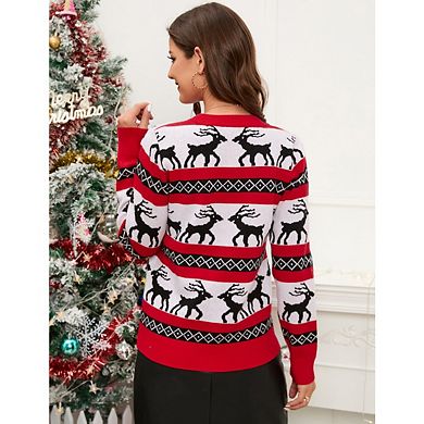 Women's Ugly Christmas Knit Pullover Holiday Vacation Long Sleeve Sweaters