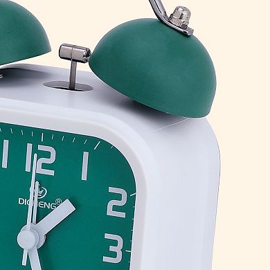 Classic Mechanical Alarm Clock Analog Dial, Nightlight, Durable Metal Casing for Dorm 3.5"x2.2"x5.5"