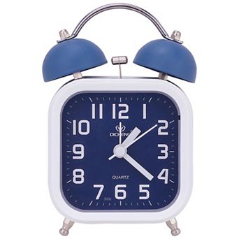 Classic Mechanical Alarm Clock Analog Dial, Nightlight, Durable Metal Casing for Dorm 3.5"x2.2"x5.5"