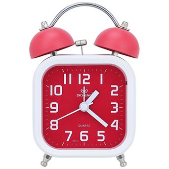 Classic Mechanical Alarm Clock Analog Dial, Nightlight, Durable Metal Casing for Dorm 3.5"x2.2"x5.5"