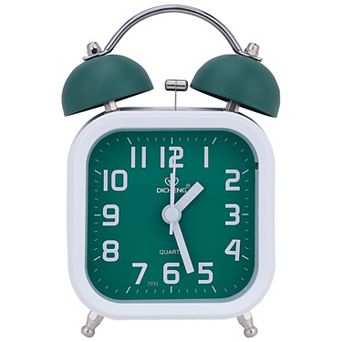 Classic Mechanical Alarm Clock Analog Dial, Nightlight, Durable Metal Casing for Dorm 3.5"x2.2"x5.5"