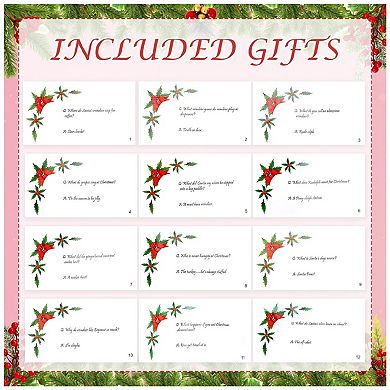 12 Pack 10" Luxurious Red & White Snowflake Design Table Favors with Party Hat