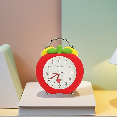 Mechanical Alarm Clock Colorful Cartoon Design, Loud Bell Ring, Silent Non-Tick 4.3"x2.4"x5.5"
