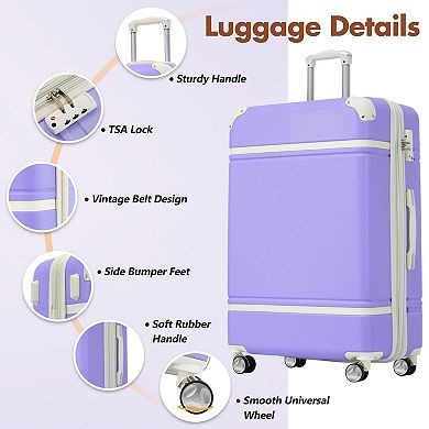 Hardside 3-Piece Spinner Luggage Sets with Bags