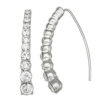 Simply Vera Vera Wang Silver-Tone Rhinestone Threader Earrings