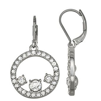 Simply Vera Vera Wang Silver-Tone Simulated Stone Circular Drop Earrings
