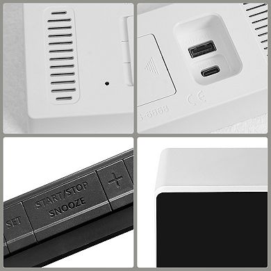 Dimmable LED Alarm Clock 3-Level Brightness, Dual Alarms, Snooze Function 7.1"x1.4"x2.6"