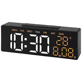 Dimmable LED Alarm Clock 3-Level Brightness, Dual Alarms, Snooze Function 7.1"x1.4"x2.6"