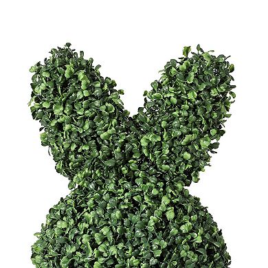 2 PCS 3ft Artificial Boxwood Topiary Trees,Outdoor UV Resistant Faux Plantsw/Vintage Planters w/Bows