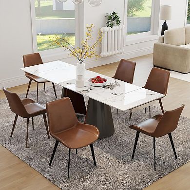 Modern Faux Leather Dining Chairs Set of 6