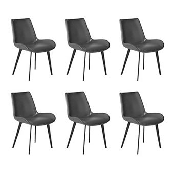 Modern Faux Leather Dining Chairs Set of 6