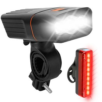 Super Bright Bike Light Set USB Rechargeable LED Headlight & Taillight for Night Riding