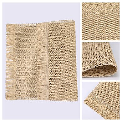 Set of 6 Woven Placemats for Dining Table Decor Washable Kitchen Table Mat with Tassel 17.7*11.8inch