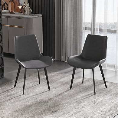 Modern Faux Leather Dining Chairs Set of 2